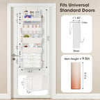 WISELIFE 5-Tier Over the Door Organizer for Hanging - 50LB Heavy-Duty Back of Door Organizer with 5 Spacious Pockets & 13 Mes