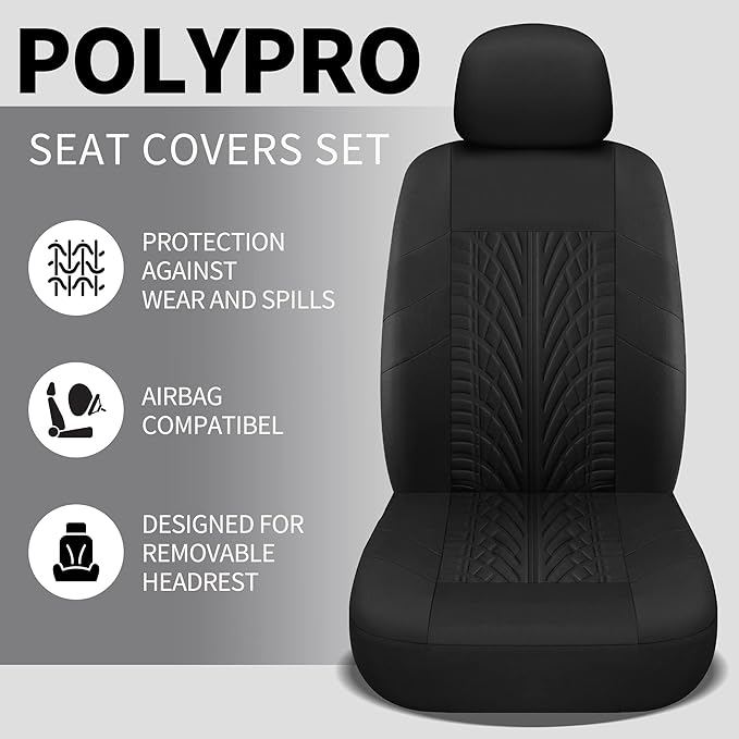 Pariitadin Car Seat Covers Front Pair, Washable and Breathable Seat Covers for Cars, Universal Fit Car Interior Covers for Mo
