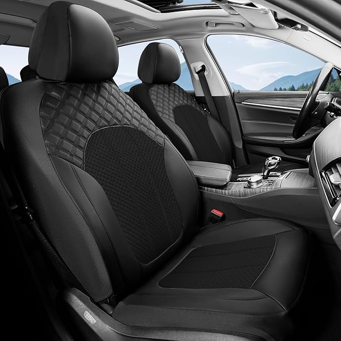 FLORICH Car Seat Covers 5 Seats Automotive Seat Covers Full Set Leather Air Mesh Seat Cover Breathable Seat Protector Interio