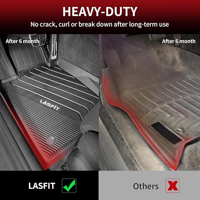 LASFIT Floor Mats & Cargo Liner for BMW 5 Series G30 2017-2023, Custom Fit TPE All Weather Easy to Clean Durable No-curling Full Set Car Liners for BMW 530i 540i M550i 540d xDrive, Black(Not for PHEV)