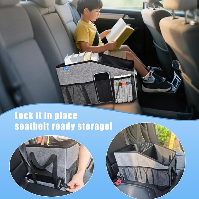 Smof Car Organizer- Car Seat Organizer for Front Seat Back Seat Between Seats, Foldable Car Storage Organizer for Kids Adults