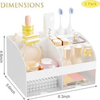 Makeup Organizer with 2 Drawers, Cosmetic Storage for Dresser Vanity and Bathroom Countertop,Make up organization and Skincar