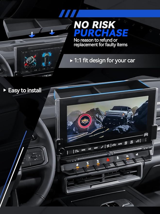 for Hummer EV Dashboard Center Console Organizer 2022 2023 2024 2025 2026 GMC Hummer EV Accessories Armrest Organizer Storage Box Insert Console Dash Tray