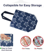BeeGreen Sea Turtle Reusable Shopping Bags For Groceries 6 Pack- Large Foldable Tote Bags- Strong Handles for Heavy Groceries, Perfect for Supermarket, Farmers Market, and Storage Organization