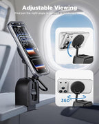 iOttie Treker Travel Essentials Magnetic Travel Phone Holder with 360° Rotation Swivel Head and Magnetic Ring Adapter for Universal Compatibility with MagSafe, Qi2, iPhone, and Android Smartphones
