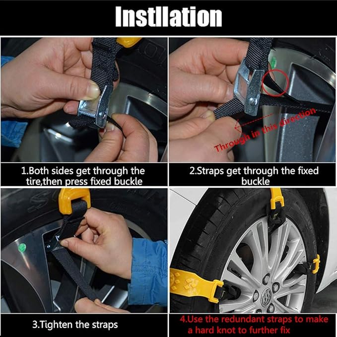 Snow Chains for SUV Car Anti Slip Adjustable Universal Emergency Thickening Anti Skid Tire Chain,Winter Driving Security Chai