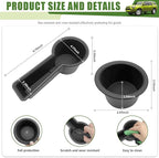 Upgrade Cup Holder Inserts for 2014-2024 Toyota 4Runner Center Console Cupholder Coaster Liner Replaces Mat for 4 Runner Interior Accessories Black(Center Console Left Front+Rear, 2PCS)