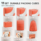 11 Set Packing Cubes for Travel, Gifts for Women Mom Kids, TSA Approved Bags for Makeup, Cosmetic, Toiletry, Suitcase Organiz