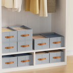 DIMJ Large Wardrobe Clothes Organizer - 8 Packs Fabric Closet Storage Organizer with Handles, Foldable Closet Organizers Divi