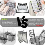ULENDIS 9 Pack Wardrobe Clothes Organizer for Drawers, Foldable Clothes Drawer Mesh Separation Box, Drawer Dividers for Cloth