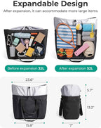BAGSMART Reusable Grocery Bags, Large Beach Bag, Foldable Tote for Shopping Moving Holiday Travel Packing