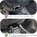JDMCAR Center Console Organizer for 2000-2006 Toyota Tundra / 2001-2007 Sequoia, OEM 74102-0C010-E0 Replacement, ABS Storage Tray with Non-Slip Silicone Mat, Phone & Small Items Holder