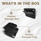 Muslogy Center Console Organizer Two-Layer & Hidden Box Magnet Opening Design Compatible with Ford Ranger 2024 2025 2026 & Raptor Accessories Secret Organizer Insert Tray Divider Storage Box