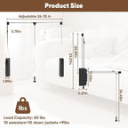 Pull Down Closet Rod, 60 lbs Load Capacity Adjustable 26-35 Inches Stainless Steel Soft-Close Wardrobe Lift with Two-way Buff