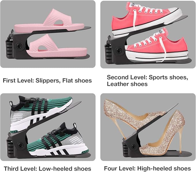 Neprock Shoe Rack Shoe Organizer Space-Saving Storage Shoe Organizer for Closet,Shoe Stacker Shoe Slots Space Saver Double St