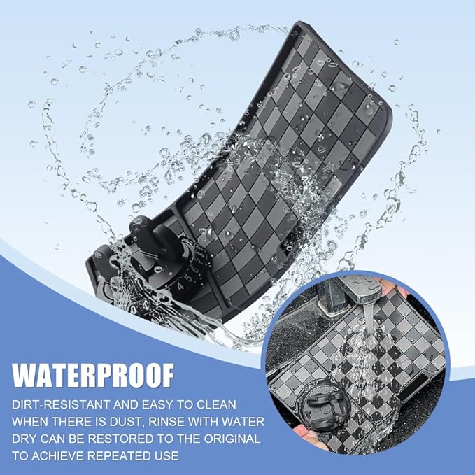 Car Anti Slip Mat Dashboard Tray Decorations Sticky Pad Thicken Washable with 360° Rotating Universal Phone Pad Holder+Number