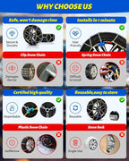 Auto Tightening Snow Chains Tire Chains For Cars Suv Pickup Trucks - Auto Tightening 1 Min Quick Fit AND Easy Installation, R