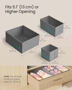 SONGMICS Drawer Organizers, Dresser Divider Organizers, Set of 12, Foldable Fabric Storage Boxes for Socks, Underwear, Bras, 