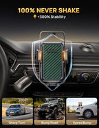 CD Slot Phone Mount, Upgraded Car Phone Holder [Thick Cases Friendly], 360° Adjustable Universal Phone Mount for Car CD Slot Mount for iPhone & Android Cell Phones (Green)