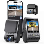 VIOFO Dual Dash Cam, 2K 1440P 60fps+1080P 30fps Front and Rear Dash Camera with Wi-Fi GPS, Parking Mode, Emergency Recording,