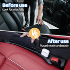 Car Seat Gap Filler Organizer, 2 Pack Black - Seat Gap Filler with Storage, Universal Fit Between Seat & Console, Stop Phone Keys Dropping, Car Organizer for SUV Truck, Car Side Gap Plug