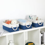 Bidtakay Small Storage Baskets for Shelves 3 Pack Fabric Storage Bins for Organizing Linen Collapsible Organizer for Closet-W