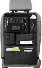 Tactical Seat Back Organizer - Heavy Duty MOLLE Panel Organizer with Multiple Pockets & Hook Loop Panel for EDC Gear, Road Trip Essentials, Universal Fit for Car SUV Truck Jeep Ford(Black)