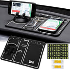 MMAK Anti-Slip Car Dashboard Mat with Phone Holder & Aromatherapy - Universal Non Slip Sticky Rubber Pad with 2 Aroma Sticks 