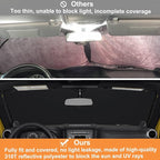 Windshield Sun Shade for Jeep Wrangler JK 2007-2018, Foldable Heat Shield with UV Protection, Custom Fit for 2/4 Door Models, Car Window Visor Accessories