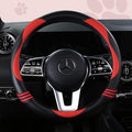 HighnessHwoo Car Steering Wheel Covers for Women Padded Carbon Fiber PU Leather Cute Auto Interior Accessories for Vehicle, S