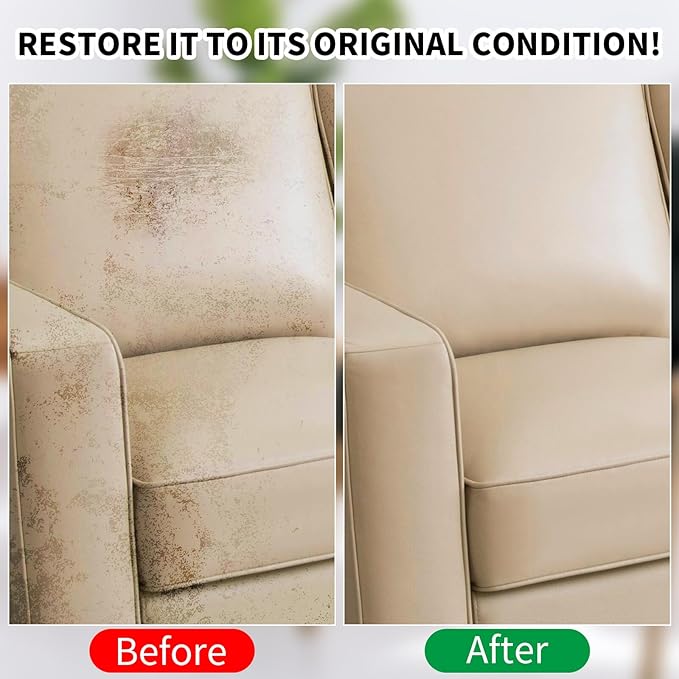 Leather Recoloring Balm, 12oz Large Size Leather Dye, Color Restorer, Scratch Repair, Furniture & Couch Restorer Kit, Repair 
