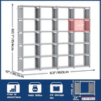 Mavivegue 20 Cube Book Shelf, Storage Organizer, Large DIY Bookcase, Metal Cube Bookshelf, Cubbies Closet Storage Organizer S