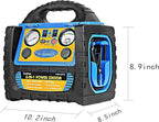 Car Jump Starter with Air Compressor, 1800A Battery Jumper Starter Portable with 260 PSI Tire Inflator, 12V Jump Box