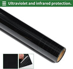 Motoforti Nano Ceramic Car Window Tint Film VLT 16% IRR 9% UVR 94% Black 14.76 ft x 35.43 Inch Privacy Film 2mil PET 1 Pc