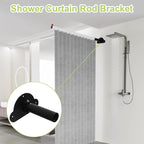 Adjustable Shower Curtain Rod Bracket 1 Pack Aluminum Alloy Shower Curtain Rod Single Swivel Flange Heavy Duty Closet Rod Bra
