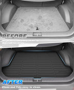 Sunsdrew Cargo Liner for 2022 2023 2024 Hyundai Ioniq 5 Accessories TPE Cargo Mat All Weather Odorless Anti-Slip Rear Cargo Tray Heavy Duty Trunk Mat Black Trunk Floor Liners