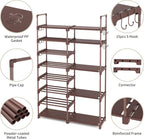 ROJASOP Shoe Rack Organizer, 8-Tier Metal Shoe Rack for Closet Entryway Garage, 26-32 Pairs Tall Shoe Boot Storage Shelf with