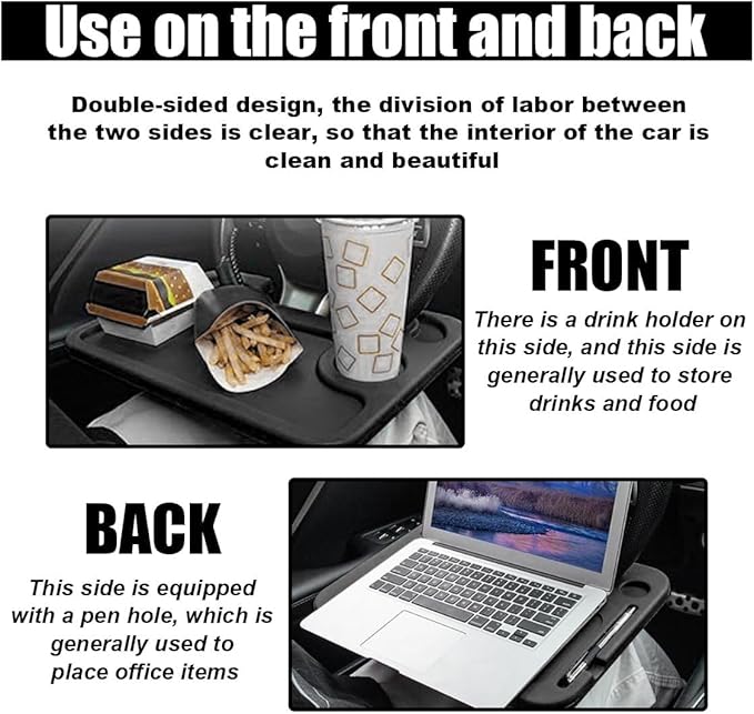 Steering Wheel Tray for Ram 2500/3500 Crew Cab 2019-2024, Portable Auto Laptop Desk Mount Eating Table Driver Food Holder Seat Hook On Accessories