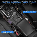 Car Seat Gap Filler 2Pack, Inserts Between Seats Console with Organizer Storage Upgraded Phone Holder Car Side Seat Gap Fillers Cars Front Seats Fill Plug Car Essentials for Vehicle SUV Truck (Brown)