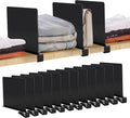 JOY DECOR 12 Pack Acrylic Matte Black Shelf Dividers for Closets Organizer and Storage Adjustable Vertical Wood Shelf Closet 