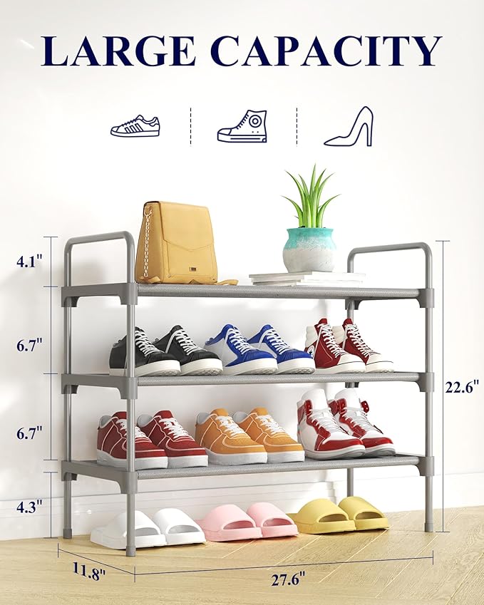 Kitsure Shoe Rack for Closet, Sturdy and Long-Lasting Shoe Shelf, Shoe Rack for Entryway, Personalized DIY Shoe Organizer, Sh
