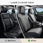 Coverado Car Seat Covers Full Set, Seat Covers for Cars, Front Seat Covers and Back Seat Cover Waterproof Leather Automotive 