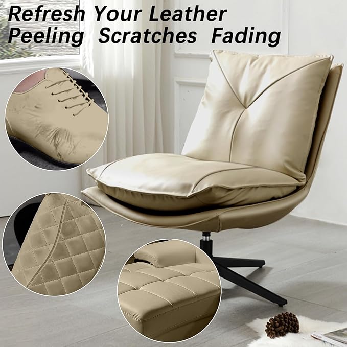 Beige Leather Recoloring Balm, Leather Color Restorer Conditioner, Leather Repair Kits for Vinyl Furniture, Sofa, Car Seats, 
