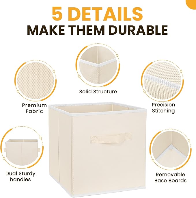 Criusia Large Storage Cubes, 13 Inch Cube Storage Bins for Shelves Closet Nursery Bedroom - 10 Pack Collapsible Storage Baske