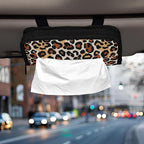 Car Tissue Holder Car Visor Organizer Tissue Box Holder for Car Sun Visor Organizer with Car Vehicle Accessories Essentials Interior for Women Men Brown White Leopard Print