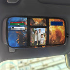 Wolf Print Car Sun Visor Organizer Multi-Pocket Sun Visor Storage Bag Auto Interior Accessories Visor Organizer Storage Pouch for ID Card