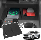 Wireless Charging Protector Mat Compatible with Honda 2023-2025 2026 Pilot & 2026 Passport Accessories Black Silicone Material Center Console Mat (with Indicator Light Port)