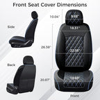 Huidasource Car Seat Covers Front Seats, Leather Front Seat Covers, Truck Seat Covers Universal Fit Front Seat, Airbag Compat