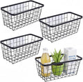 4 set Hanging Wall Basket Organizer,Over the Cabinet Door Wire Baskets for Organizing -Space-Saving Hanging Baskets for Organ
