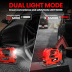 Cordless Tire Inflator Air Compressor for Milwaukee M18 Battery, 150PSI Portable LED Light Handheld Air Pump with Digital Pressure Gauge for Cars Motorcycles Bikes Sport Balls(Battery Not Included)
